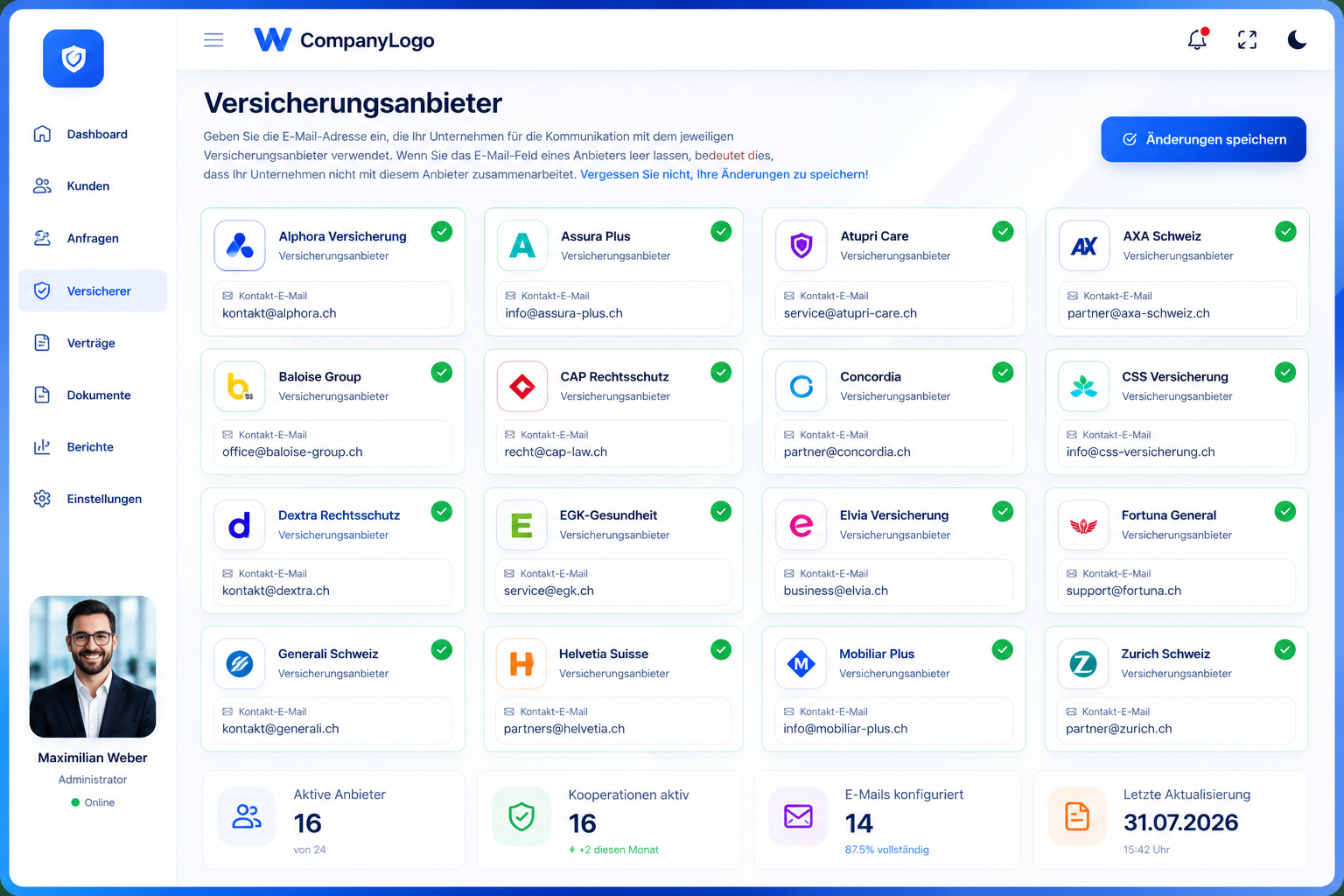 Manager Dashboard - Agenturverwaltung